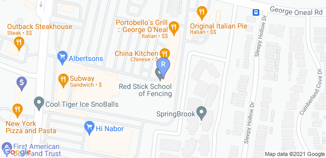 Map to Red Stick School of Fencing